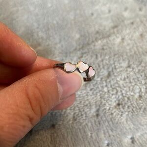 3 pink hearts ring size 6.5